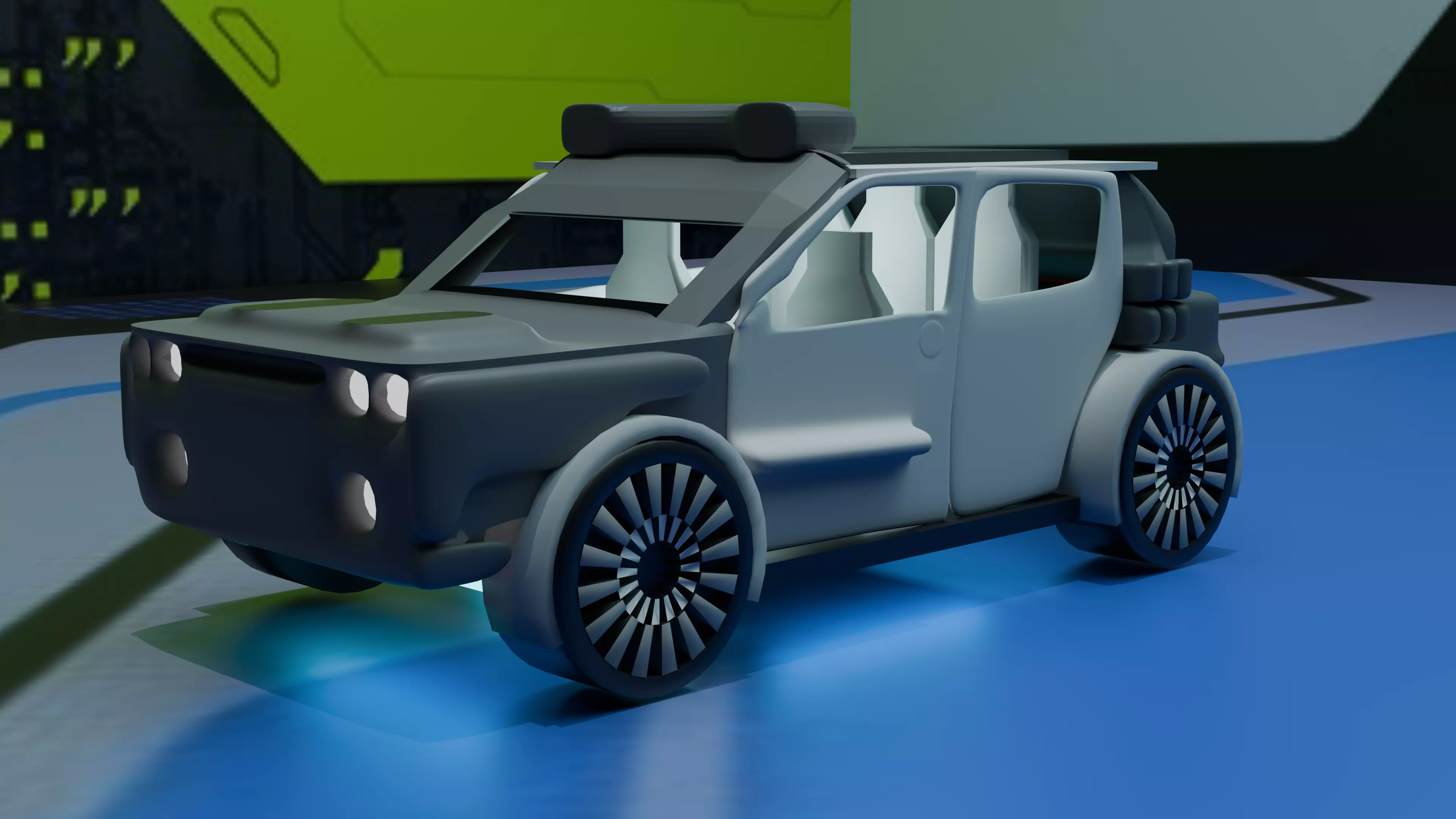 concept suv car Low-poly 3D model_0