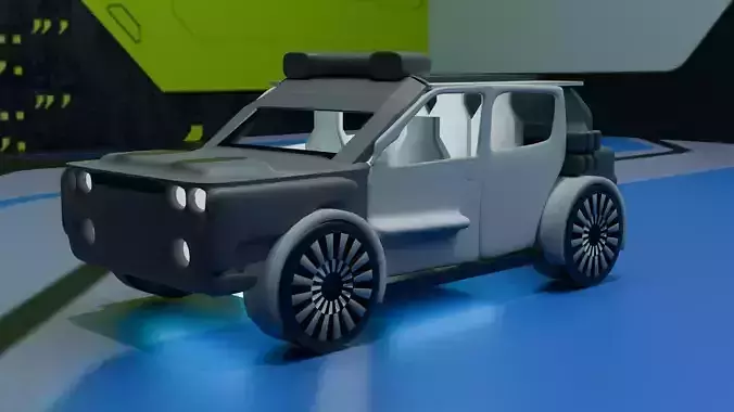 concept suv car Low-poly 3D model