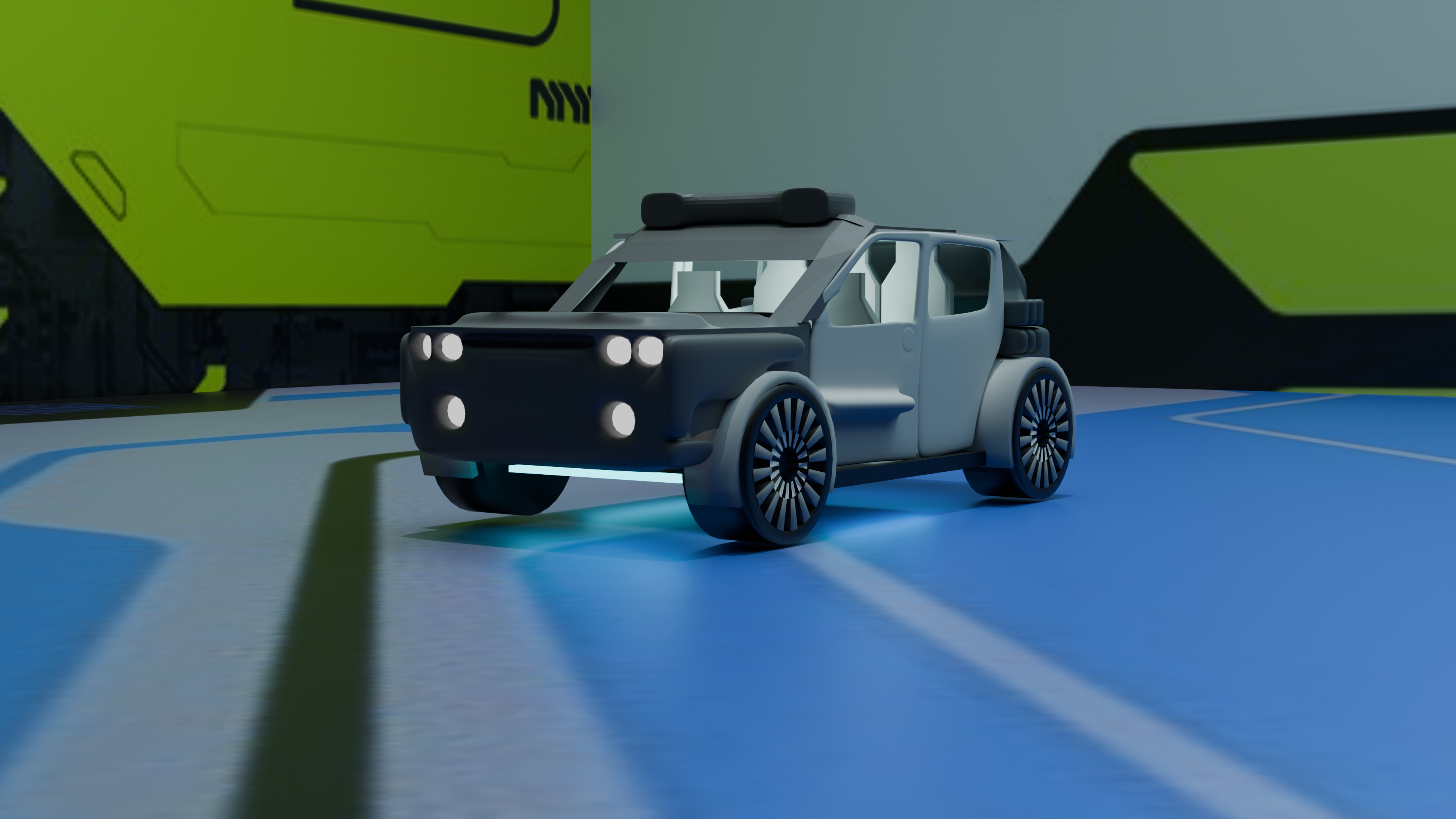 concept suv car Low-poly 3D model_1