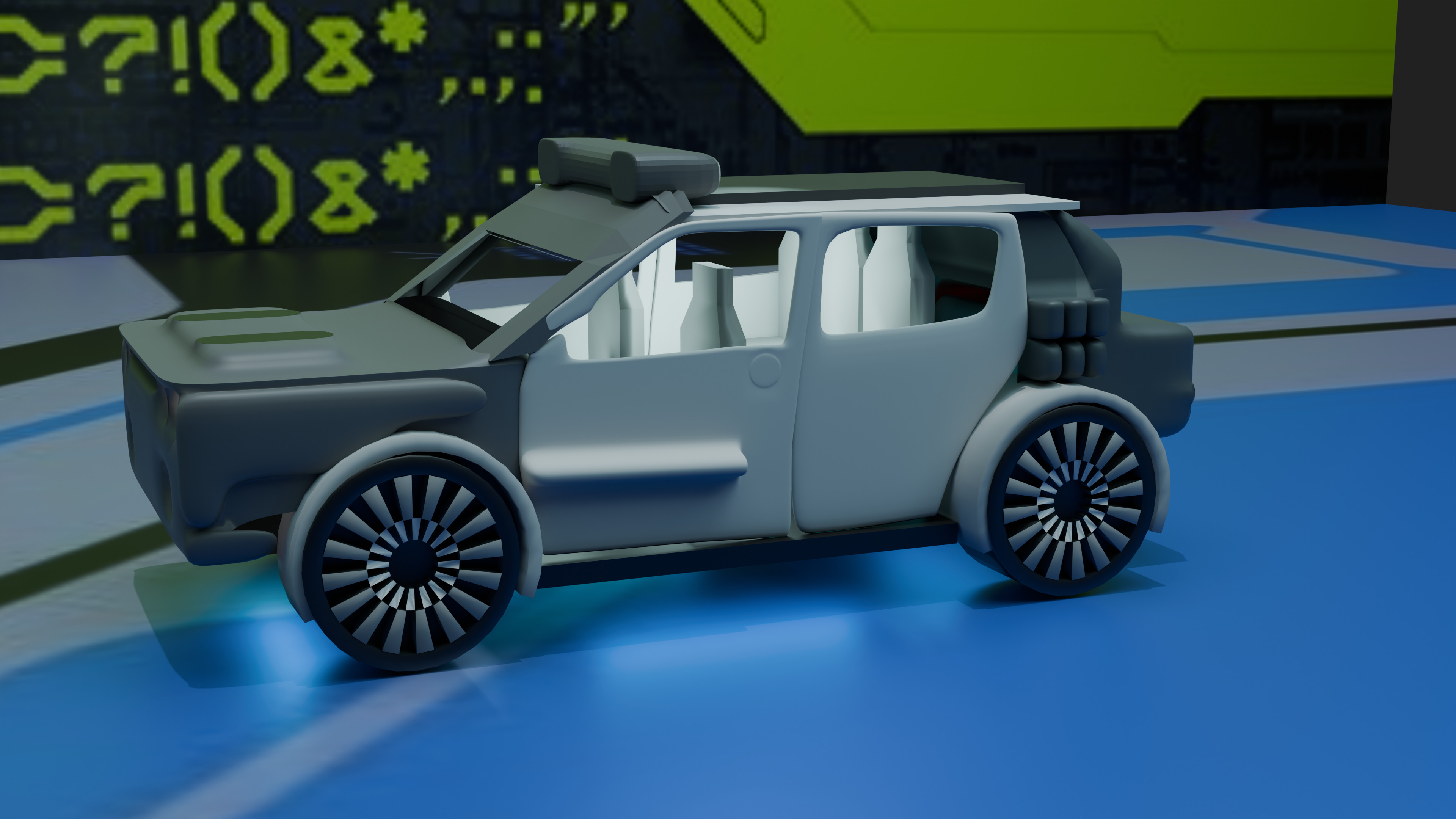 concept suv car Low-poly 3D model_4