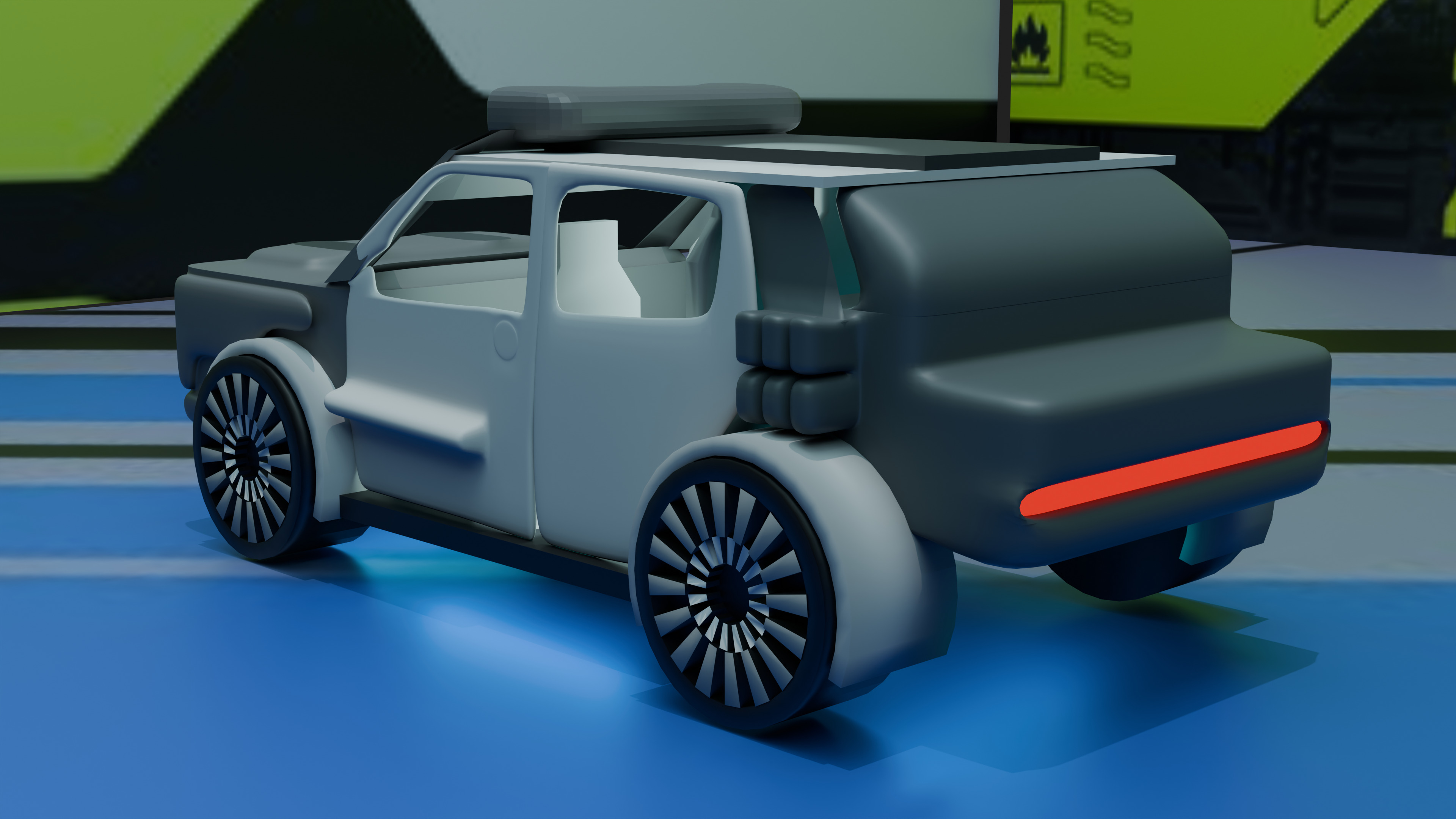 concept suv car Low-poly 3D model_3