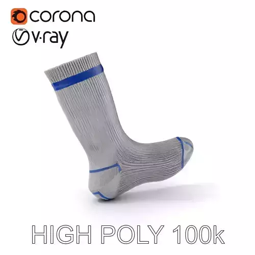 Gray Sock with Blue Stripe Model Pack