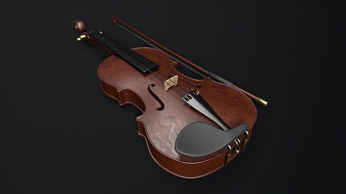 violin Low-poly 3D model