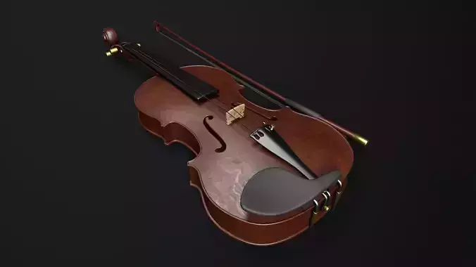 violin Low-poly 3D model