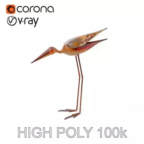 Vintage Metal Bird Sculpture Model Pack