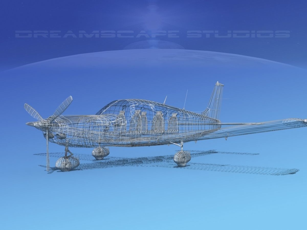 Piper Cherokee Six 300 Bare Metal 3D model_11