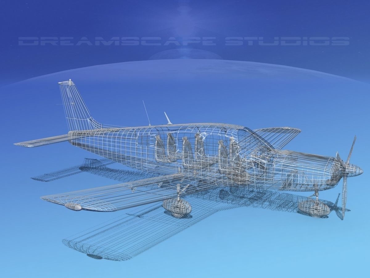 Piper Cherokee Six 300 Bare Metal 3D model_13