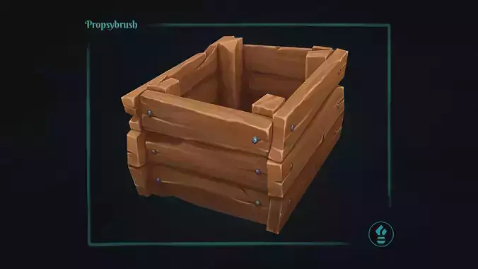 Stylized Wooden Crate Prop - Game-Ready Hand-Painted Asset -