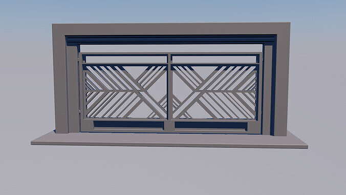 Modern Sliding Garage Gate Minimalist Design 3D print model