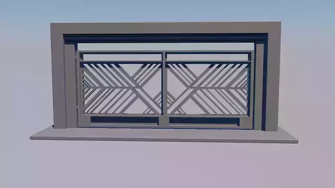 Modern Sliding Garage Gate Minimalist Design 3D print model