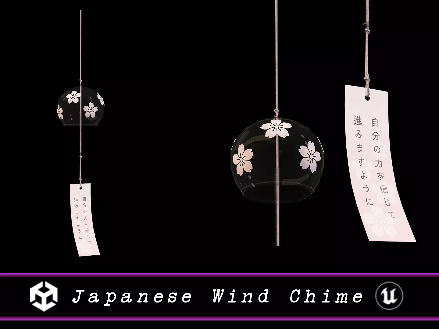 Japanese Wind Chime Low-poly 3D model