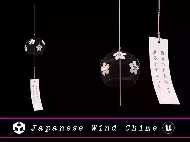 Japanese Wind Chime Low-poly 3D model