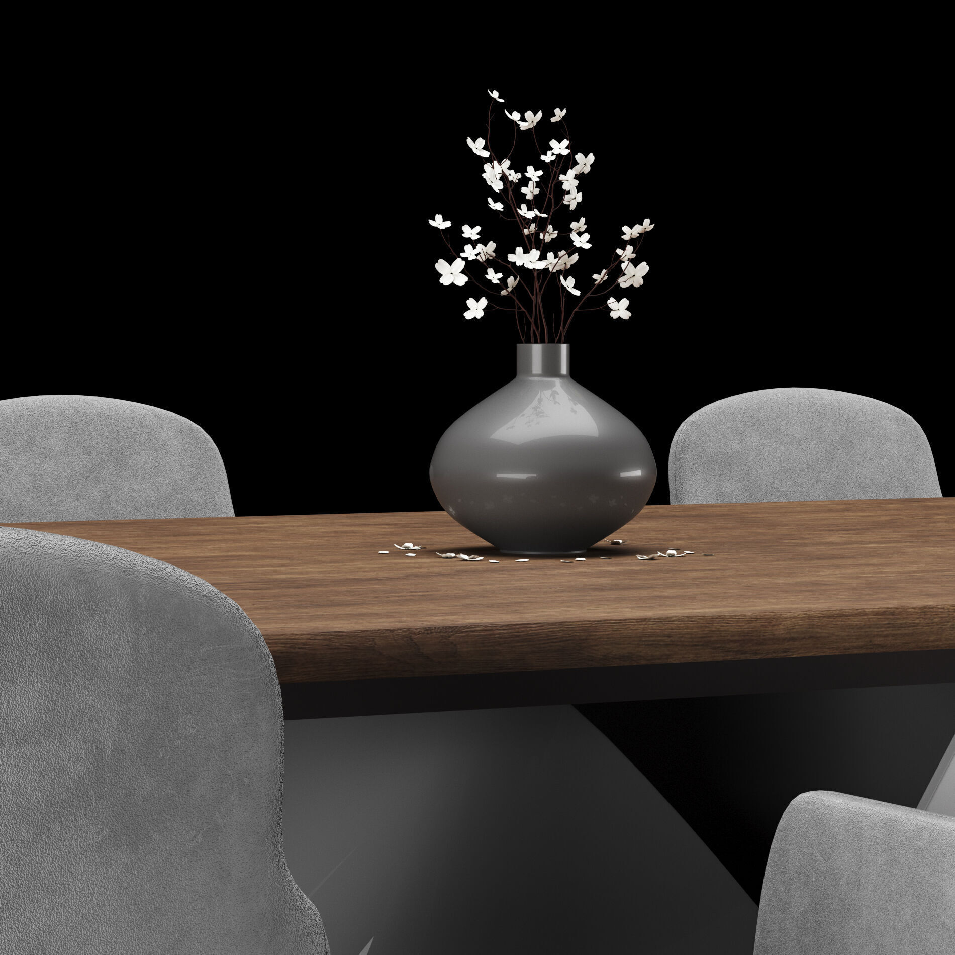 Modern dining table whith chair2 3D model_9