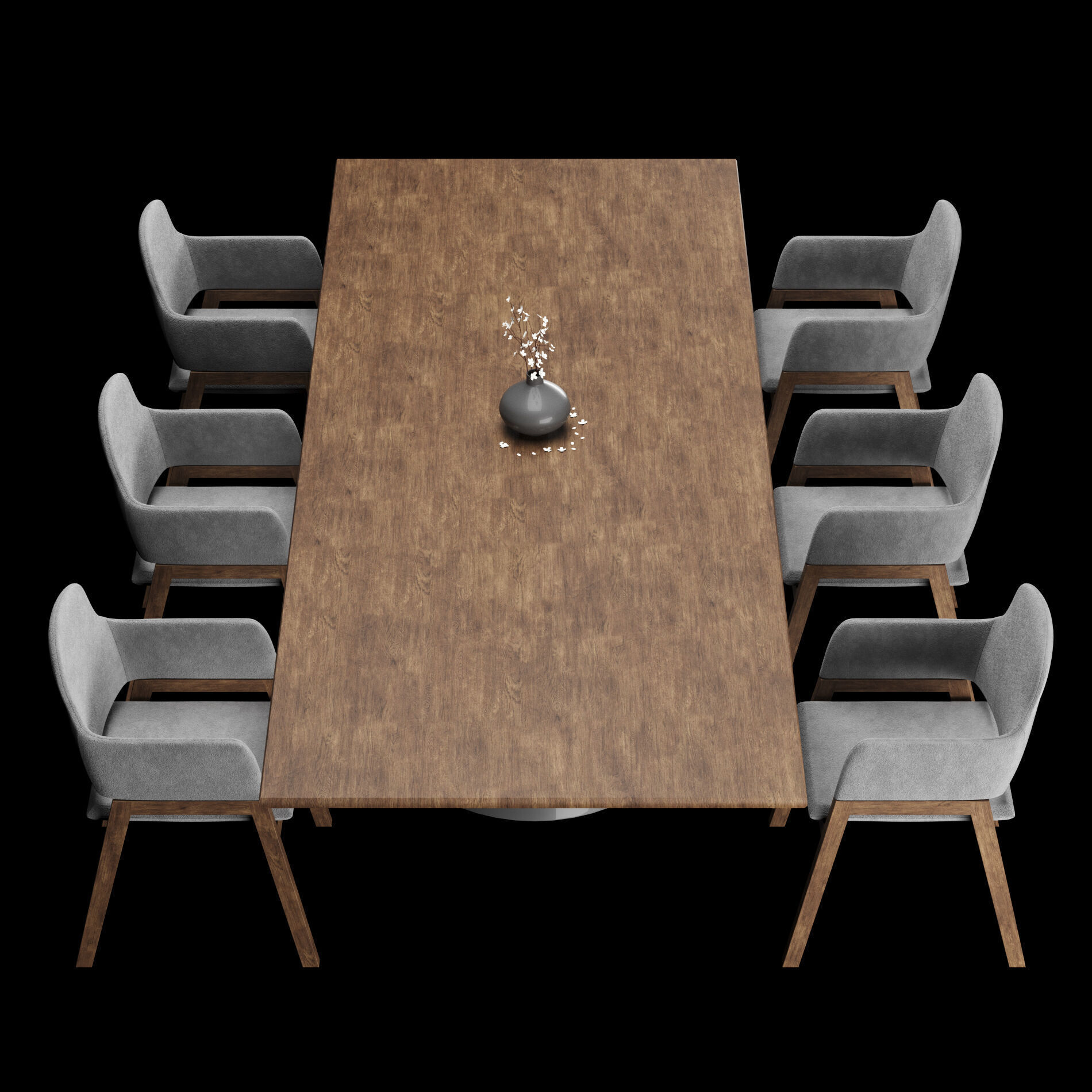 Modern dining table whith chair2 3D model_7