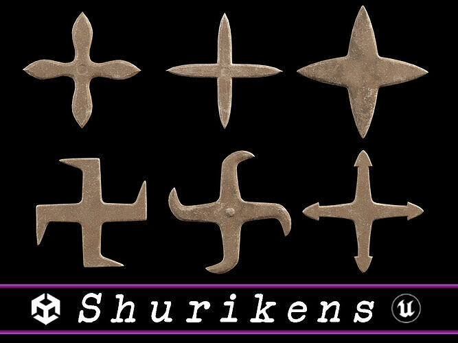 Shurikens  Low-poly 3D model