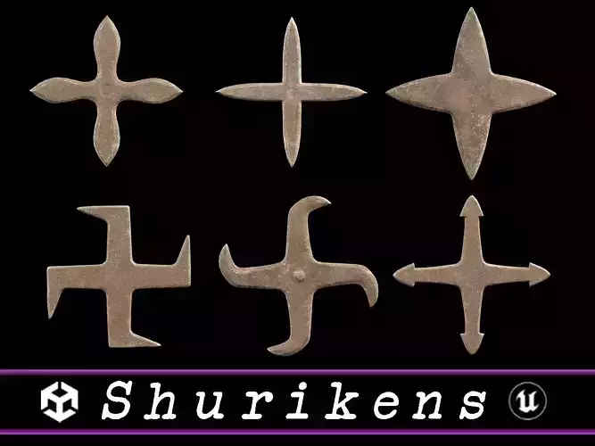 Shurikens  Low-poly 3D model