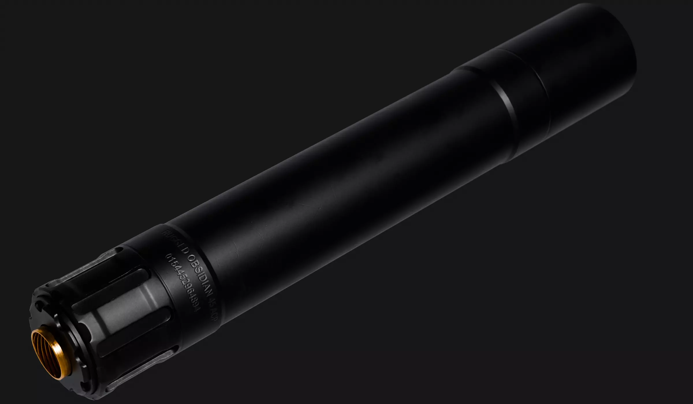 Rugged Obsidian 45 Pistol Suppressor - Game Ready Low-poly 3D model_0