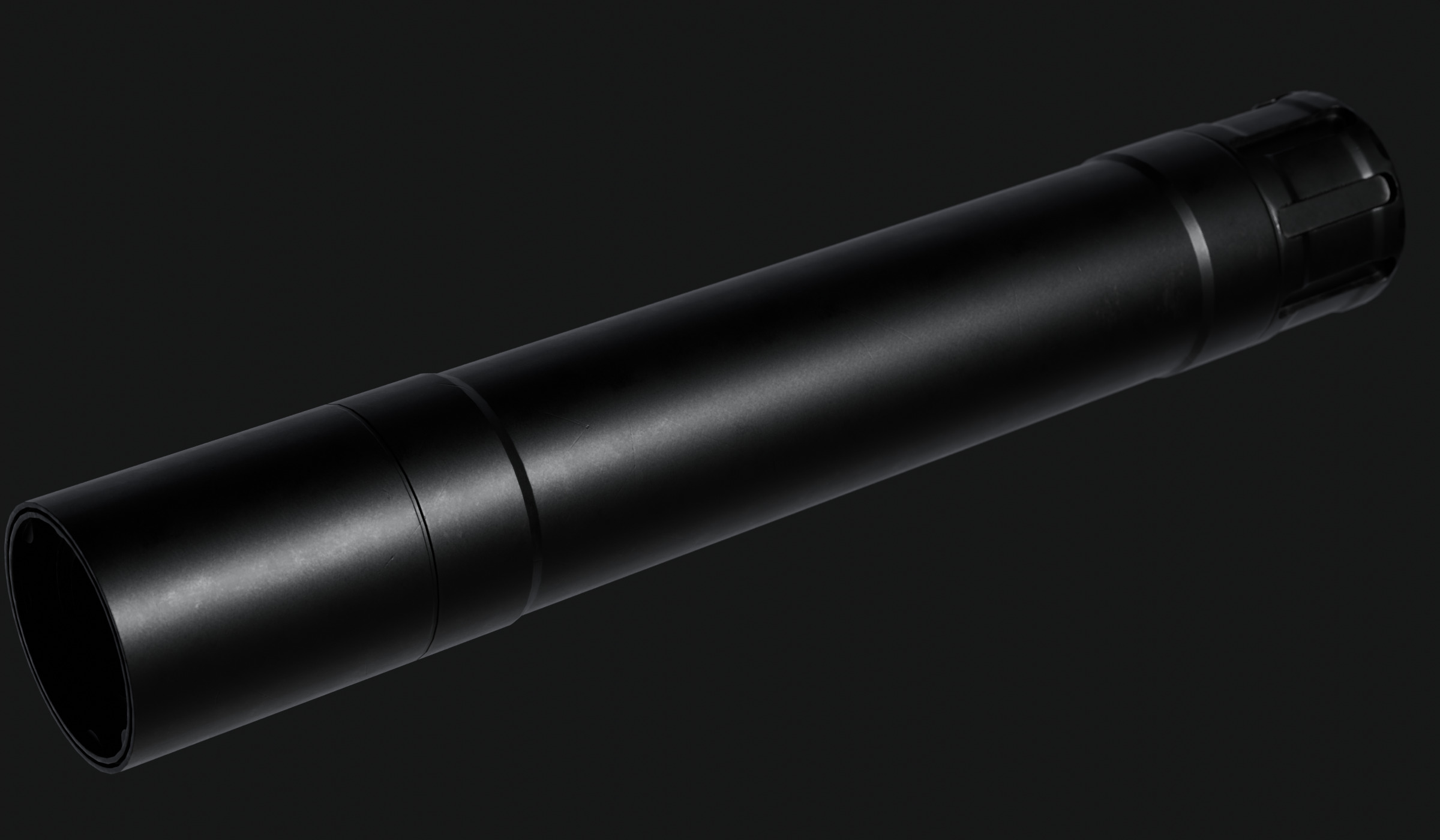 Rugged Obsidian 45 Pistol Suppressor - Game Ready Low-poly 3D model_2