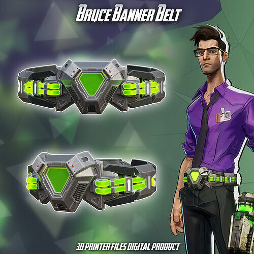 Hulk Bruce Banner Gamma Belt Marver Rivals 3D print model