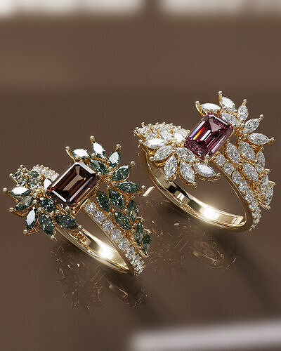 High Jewelry Twisted Ring with Diamonds  3D print model