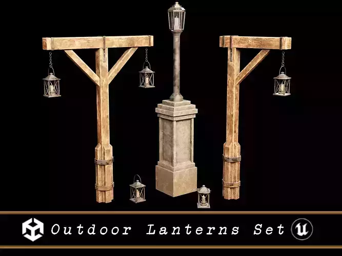 Medieval Outdoor Lanterns Set