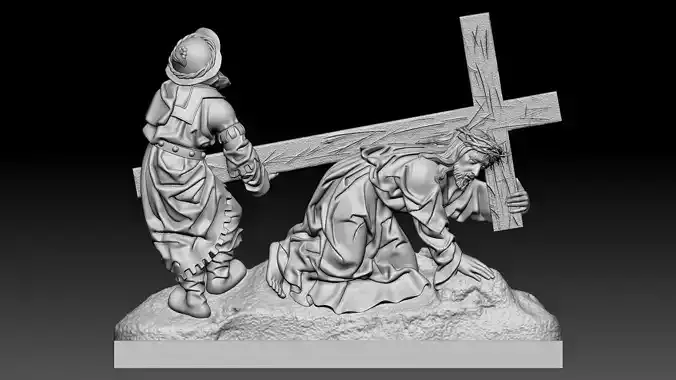 Jesus carries the cross 