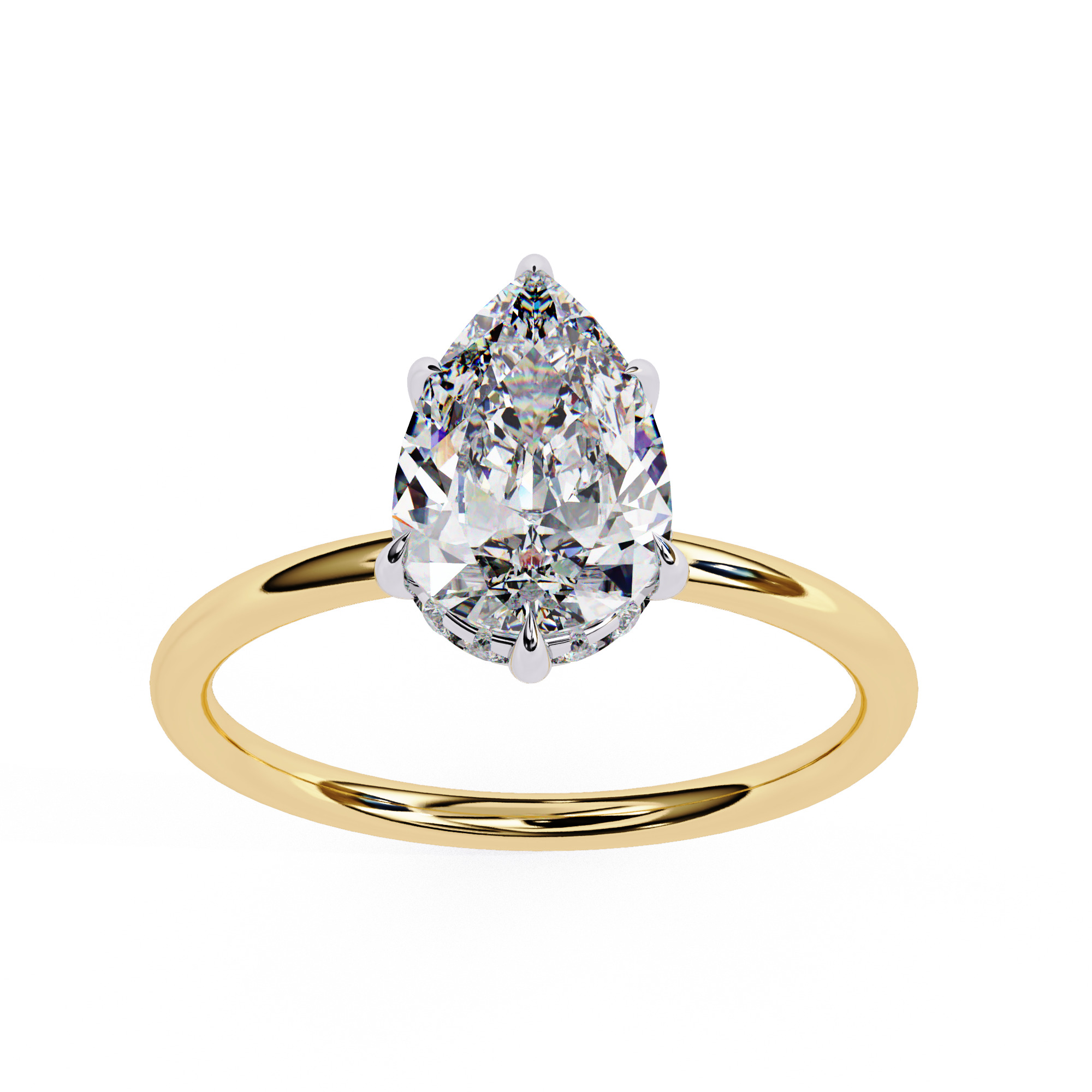 PEAR DIAMOND RING -CAD-059 3D model_2