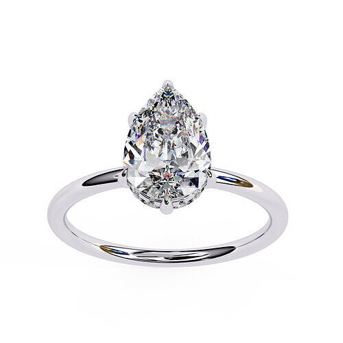 PEAR DIAMOND RING -CAD-059 3D model