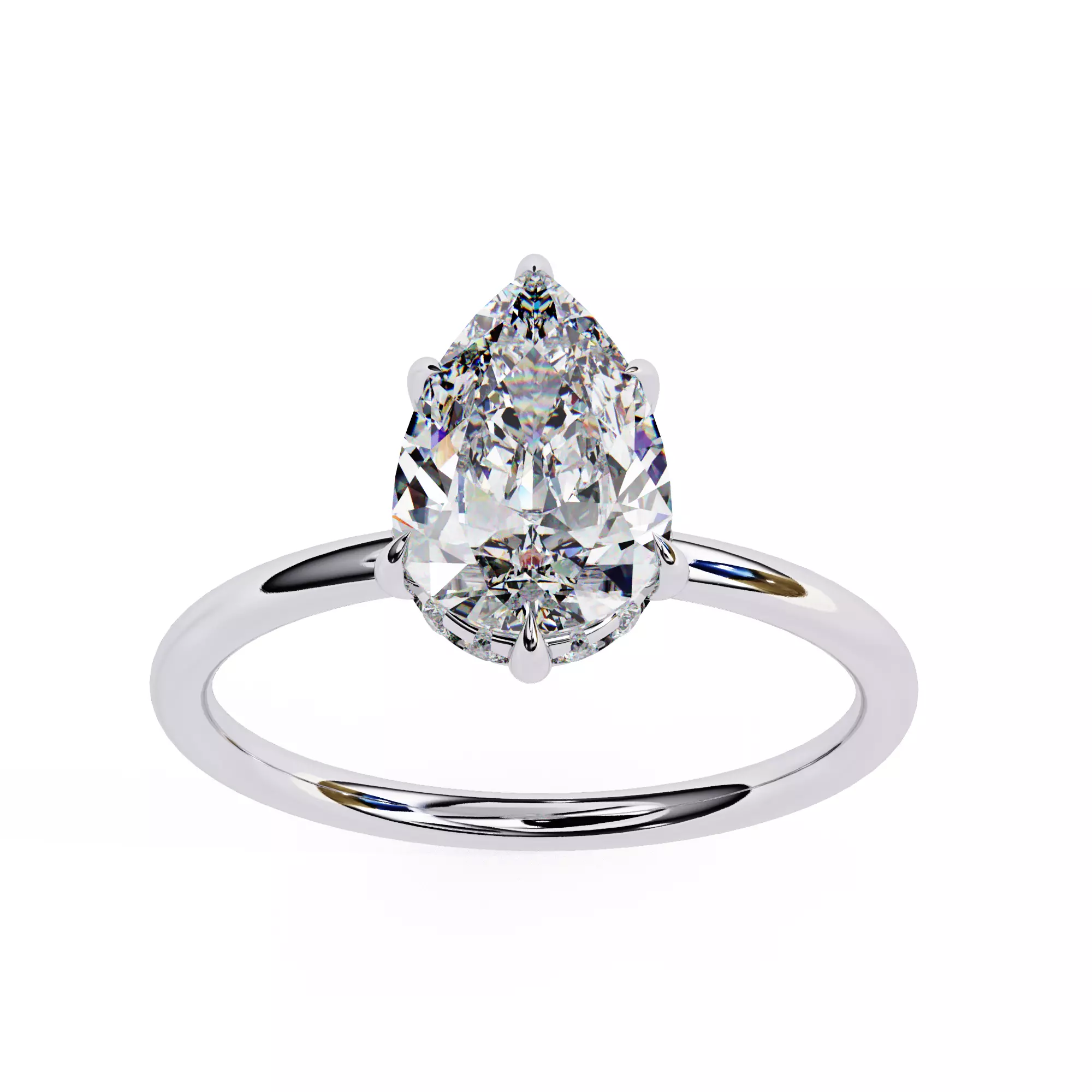 PEAR DIAMOND RING -CAD-059 3D model_0