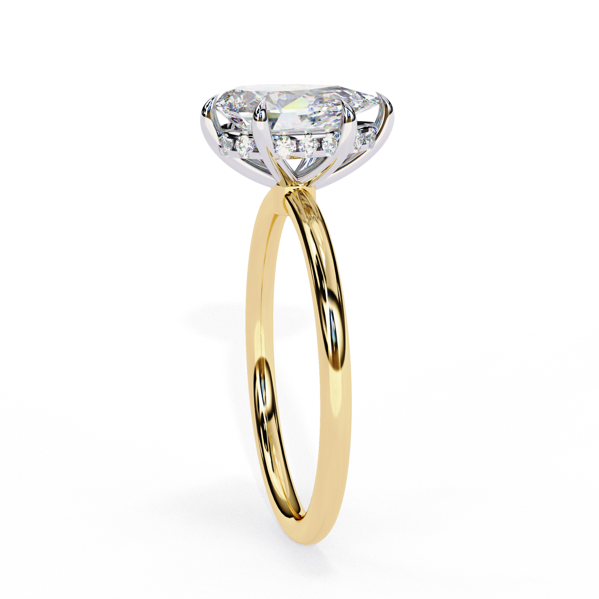 PEAR DIAMOND RING -CAD-059 3D model_4