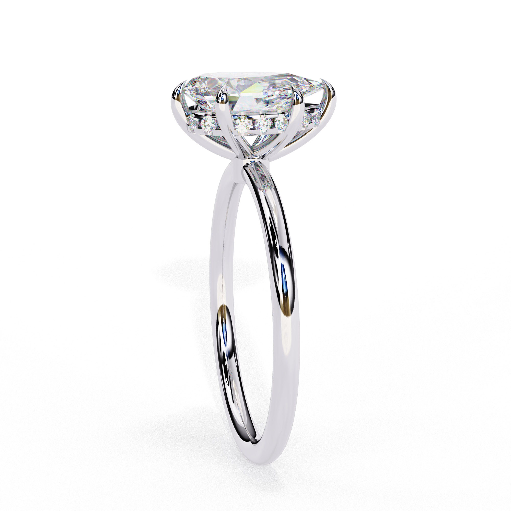 PEAR DIAMOND RING -CAD-059 3D model_3