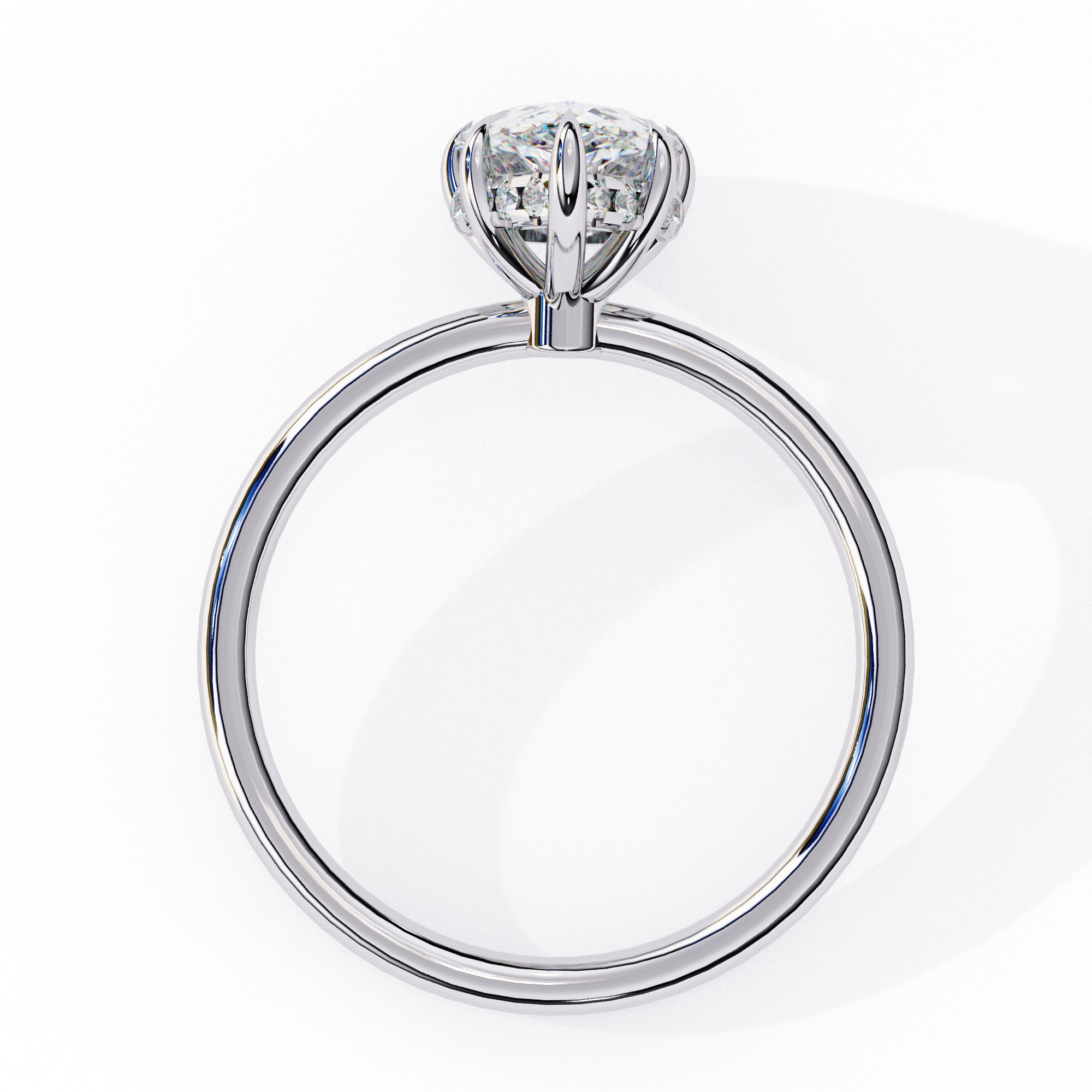 PEAR DIAMOND RING -CAD-059 3D model_9