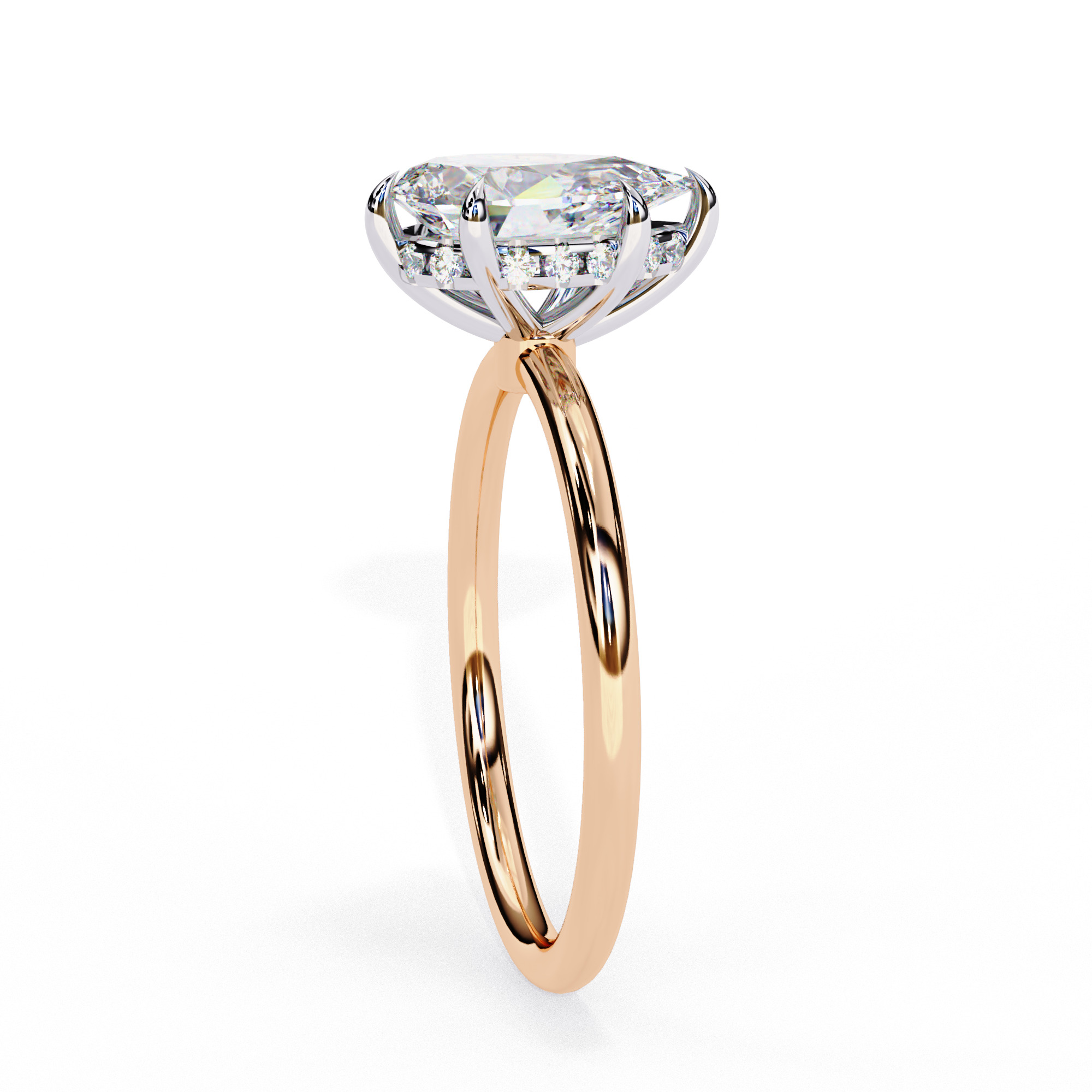 PEAR DIAMOND RING -CAD-059 3D model_5