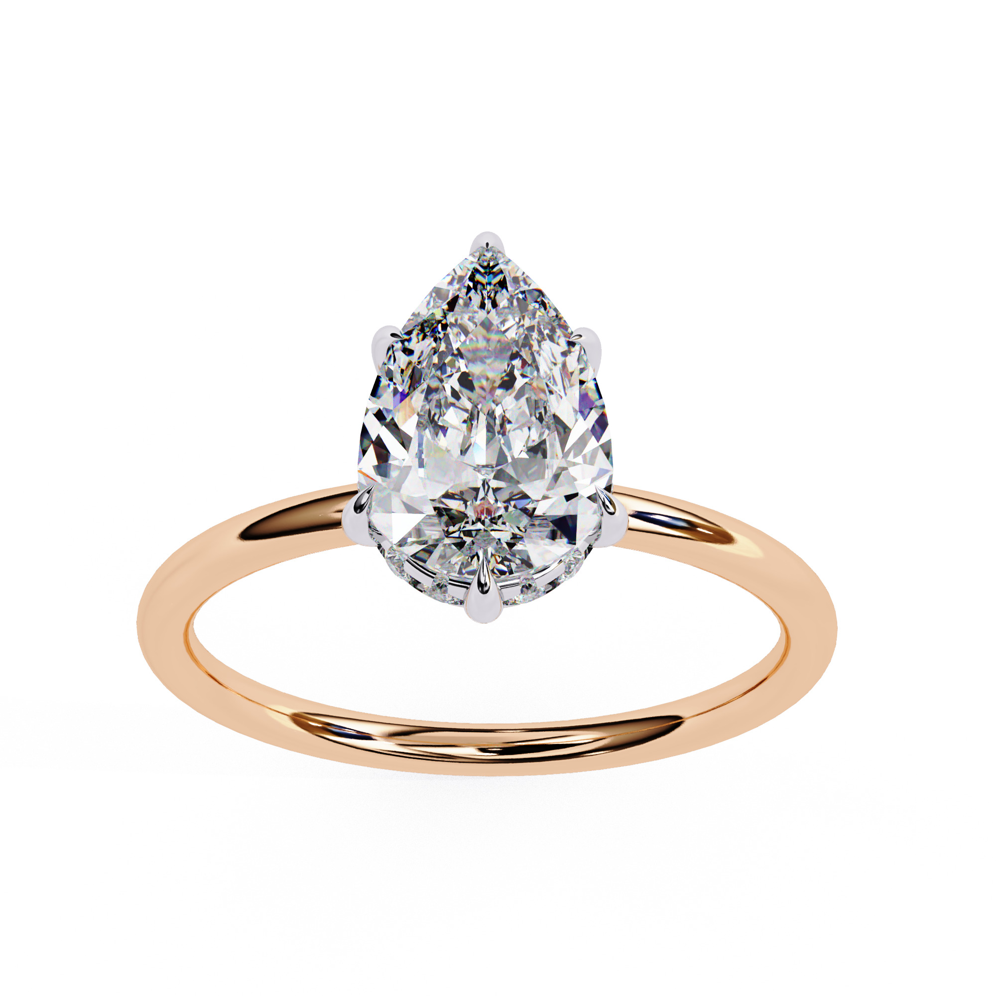 PEAR DIAMOND RING -CAD-059 3D model_1