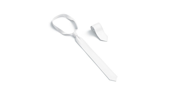 White Classic Neck Tie - necktie accessory for men costume Low-poly 3D model