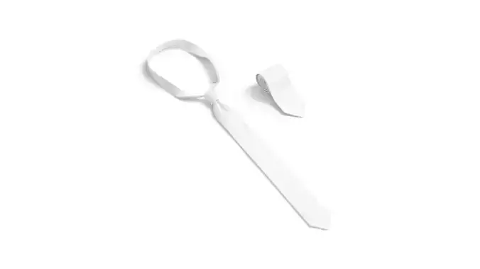 White Classic Neck Tie - necktie accessory for men costume Low-poly 3D model