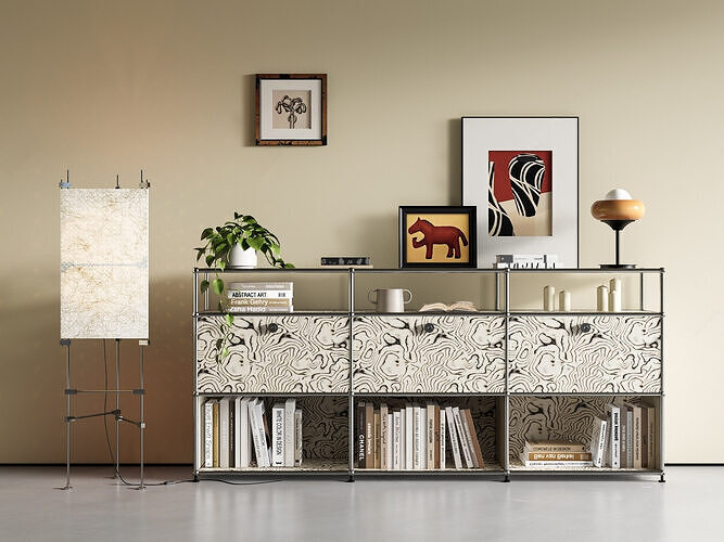 Modern Minimalist Storage Cabinet Decoration 3D Scene 3D model