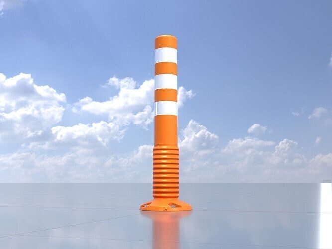 Flexible Traffic Bollard 750 Low-poly 3D model