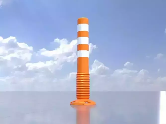 Flexible Traffic Bollard 750 Low-poly 3D model