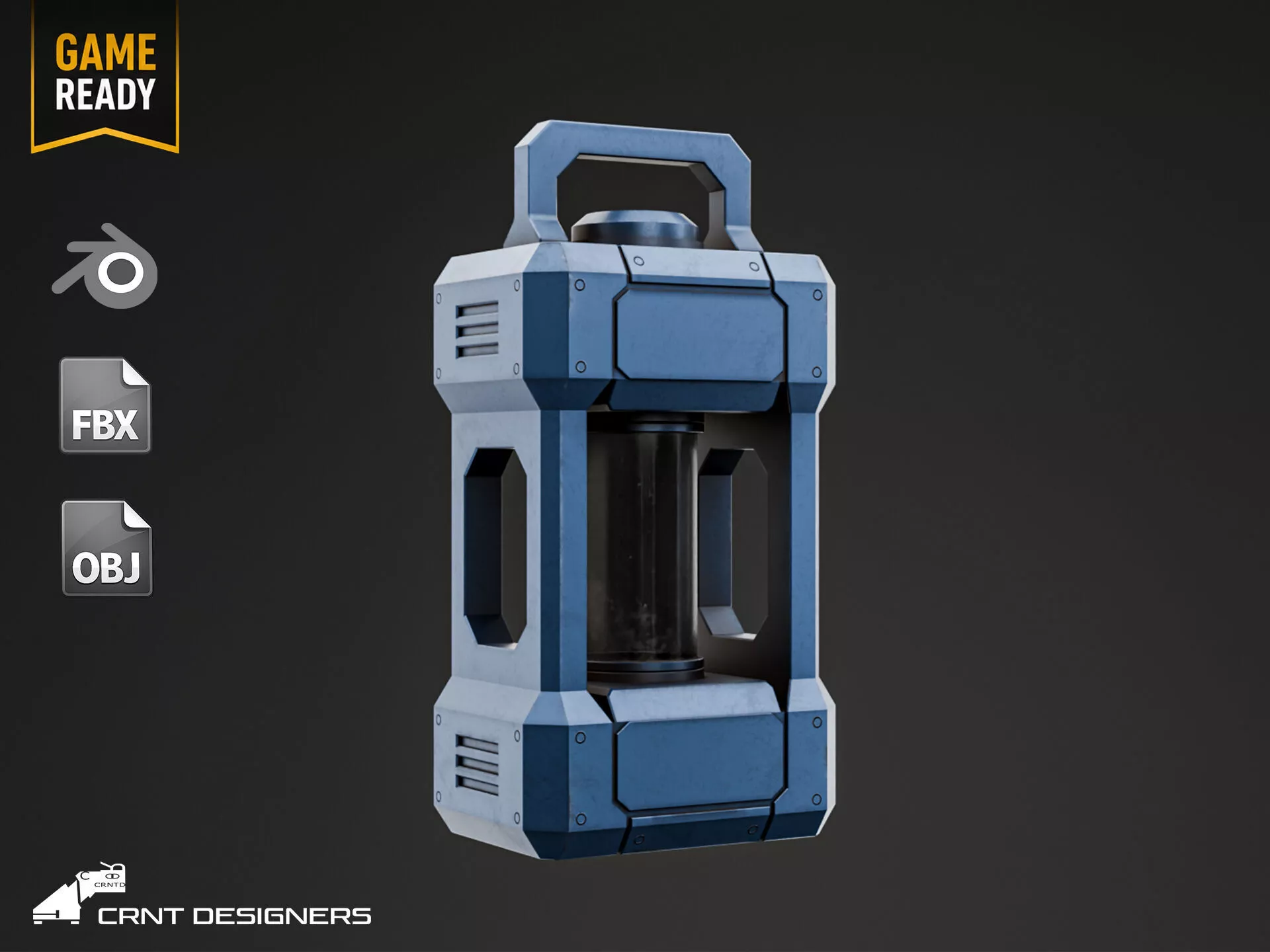 Sci-Fi Lantern - Sci-Fi Lamp Low-poly 3D model