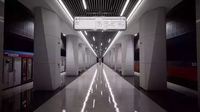 Solaris Subway Station Low-poly 3D model