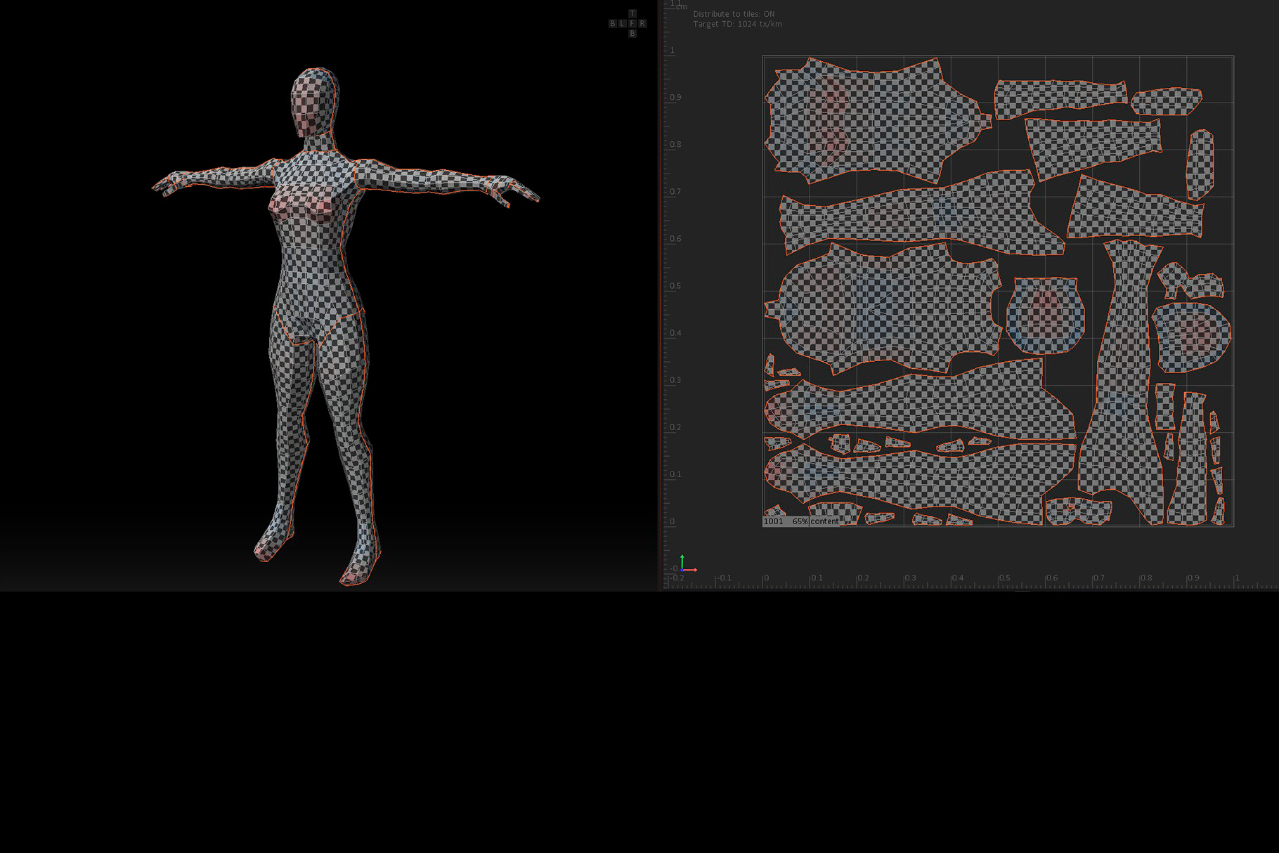 Realistic Female Base Mesh in T-Pose Low-poly 3D model_8