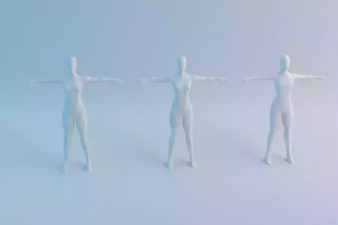 Realistic Female Base Mesh in T-Pose