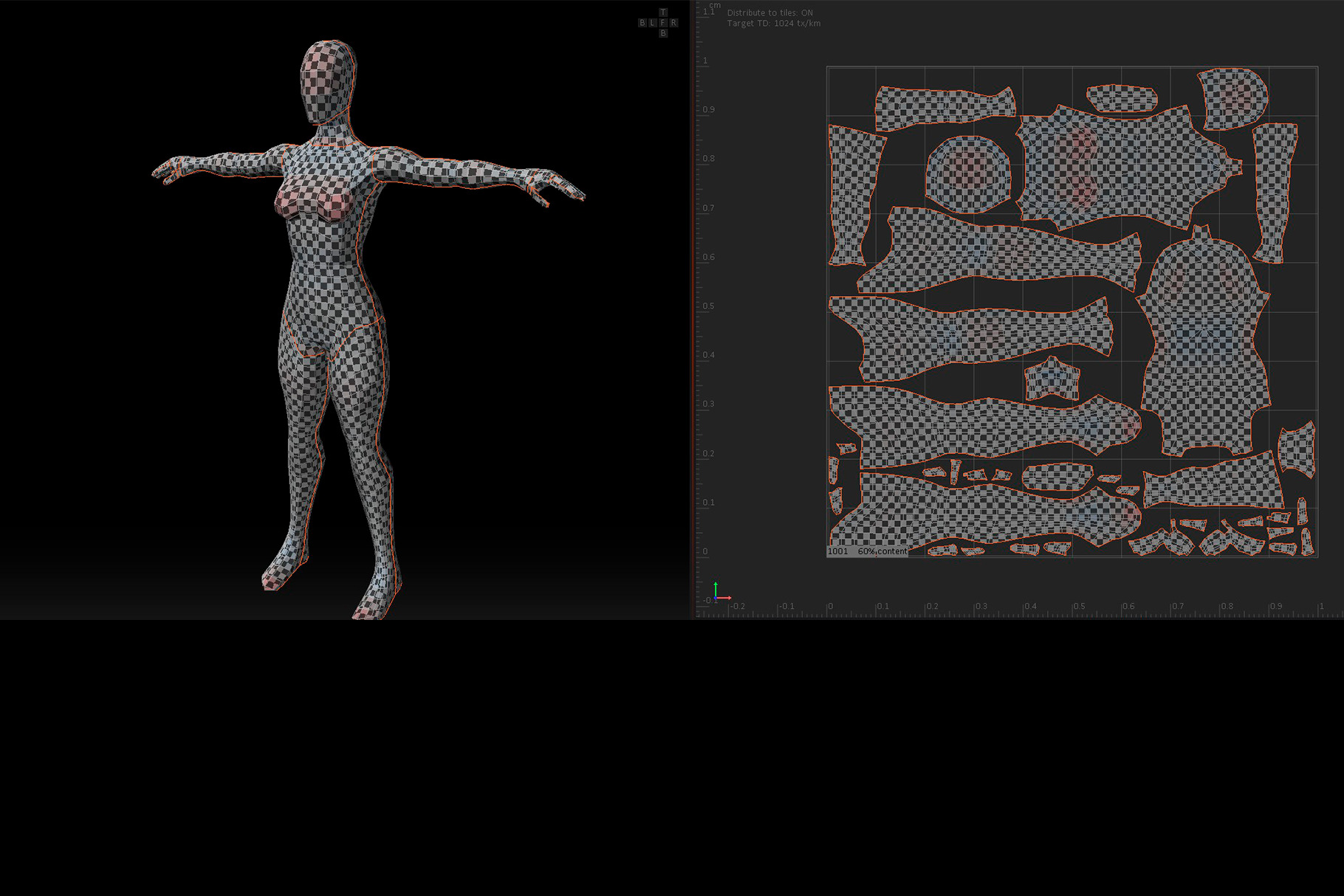Realistic Female Base Mesh in T-Pose Low-poly 3D model_6