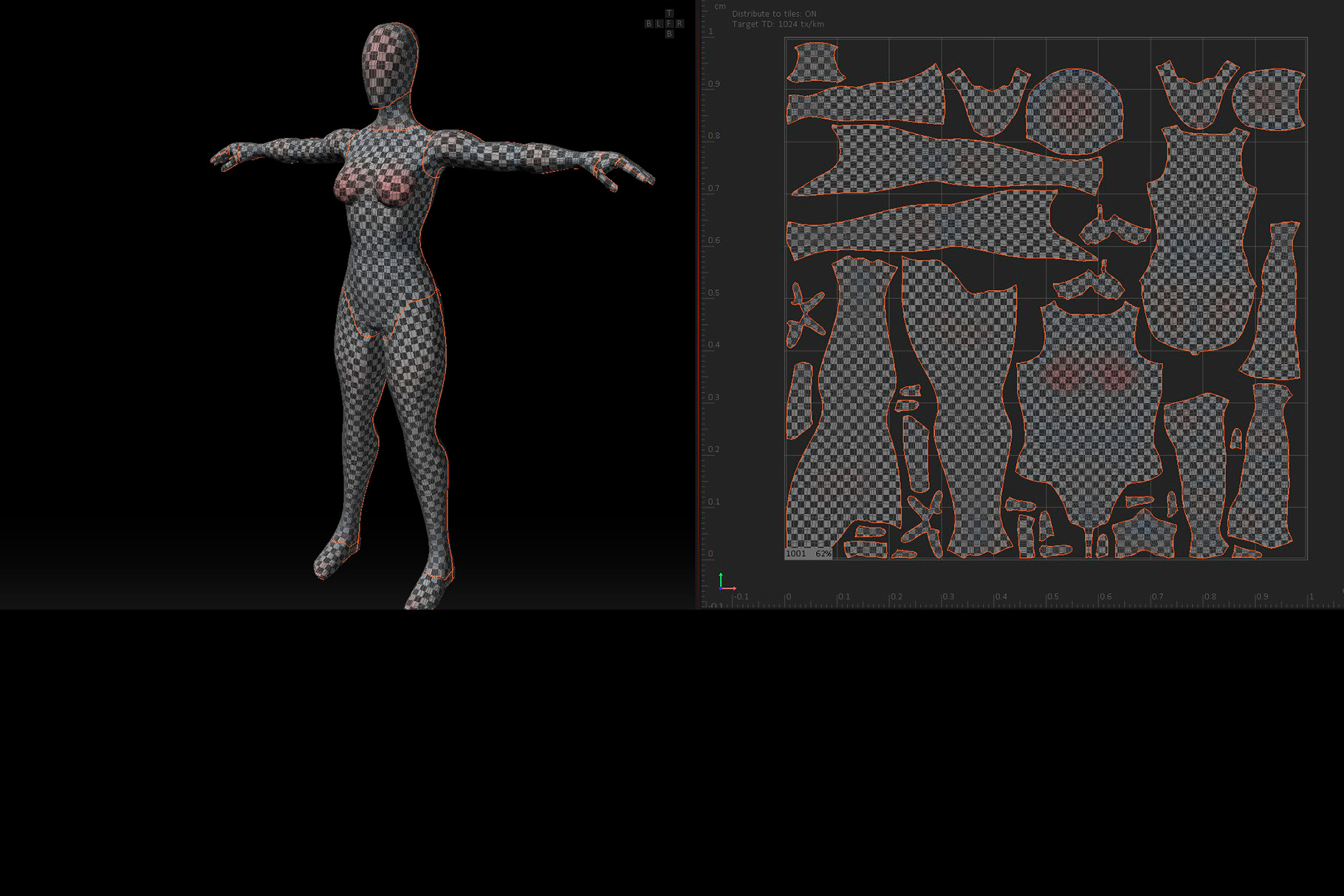 Realistic Female Base Mesh in T-Pose Low-poly 3D model_7