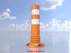 Flexible Traffic PVC Bollards with white Reflective Strips 3D Model Collection_3