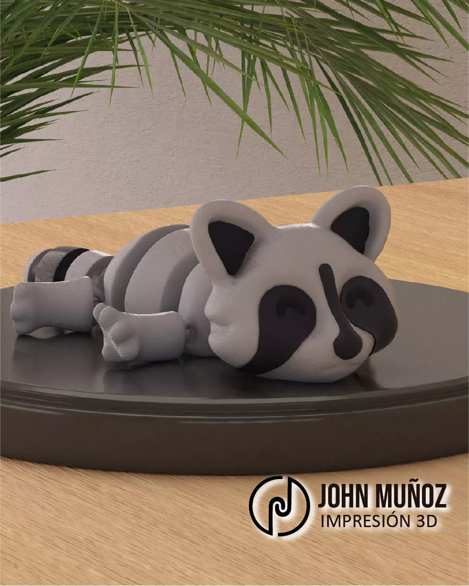 Raccoon Articulated Version and Keychain 3D print model_0