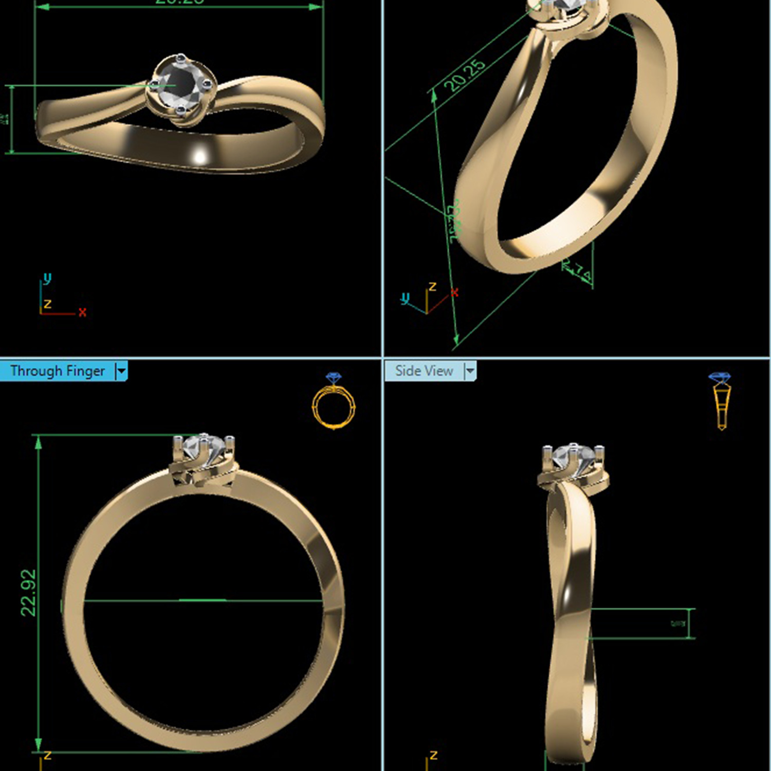 Women Ring Render 3dm STL MTL SLC JCD OBJ FBX Details 3D print model_25