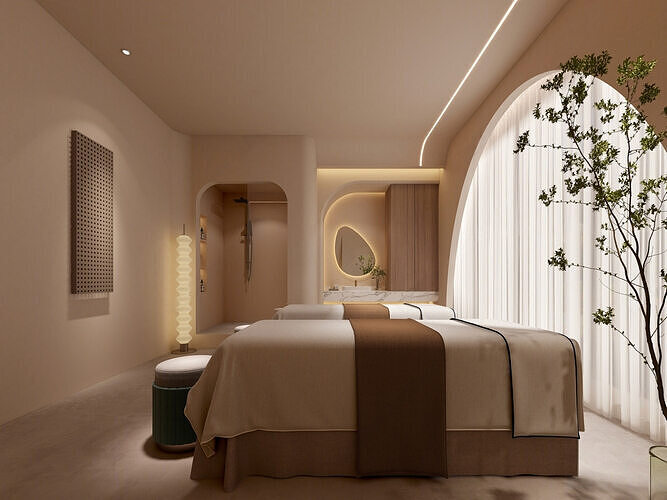Modern Spa Treatment Room 3D Scene 3D model