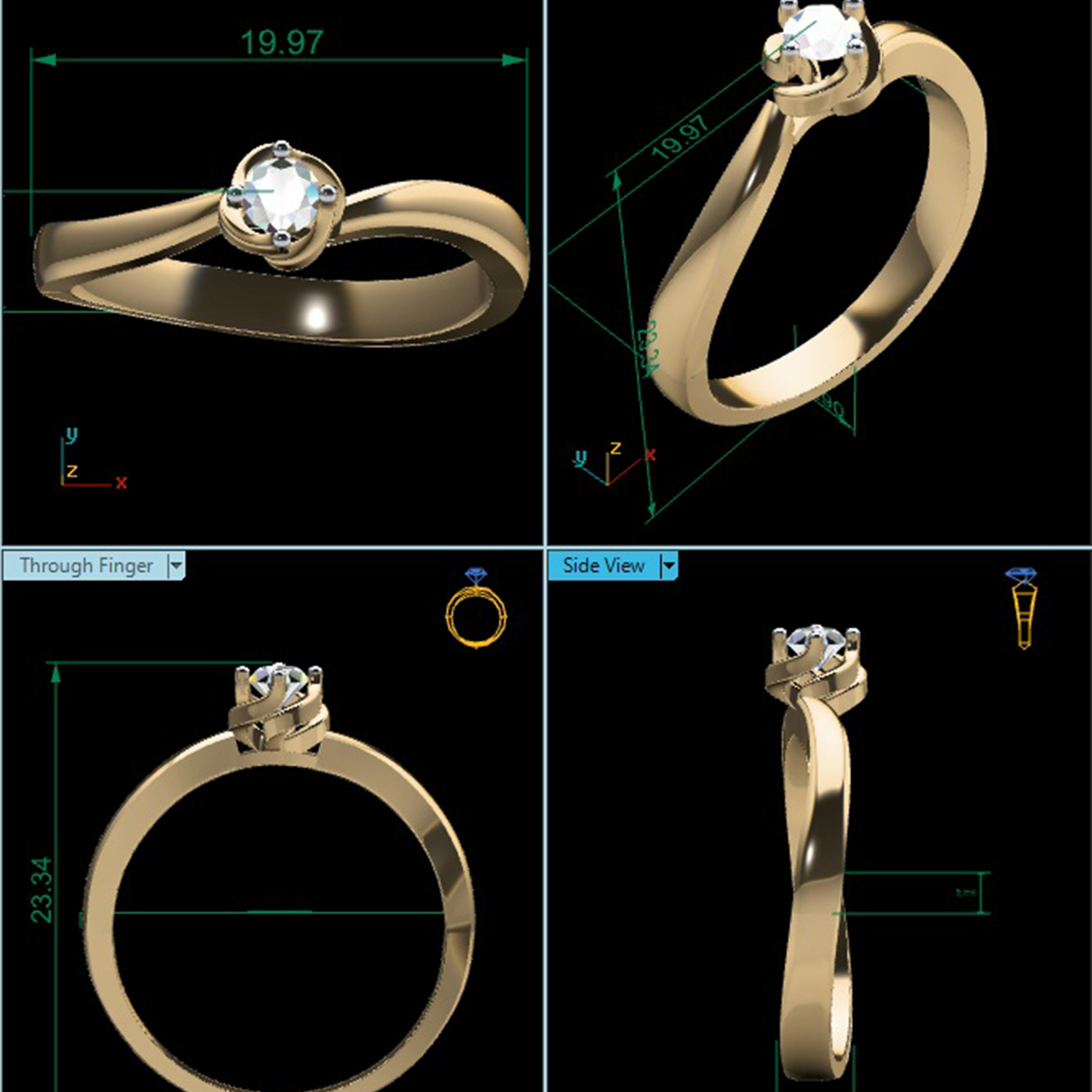 Women Ring Render 3dm STL MTL SLC JCD OBJ FBX Details 3D print model_25